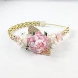 Valentina- Pink, Cream, and Gold Headband
