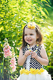 Penelope- Yellow Flower with Pearl and Rose Stone