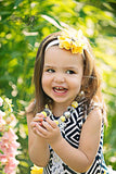 Penelope- Yellow Flower with Pearl and Rose Stone