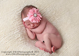 Penelope- Pink Headband with Pearl
