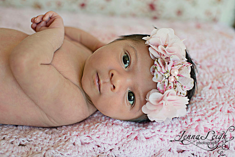 Carmella- Pink Floral Headband