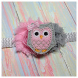 Owl Headband- Pink and Gray