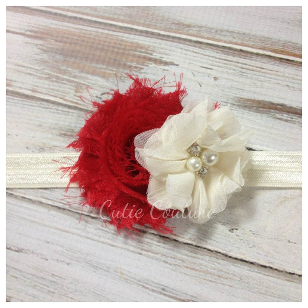 Camilla- Red and Ivory Headband