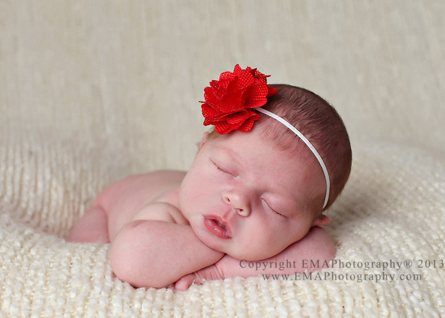 Brynn- Red Burlap Headband