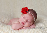 Brynn- Red Burlap Headband