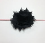 Stella- Black Shabby Headband