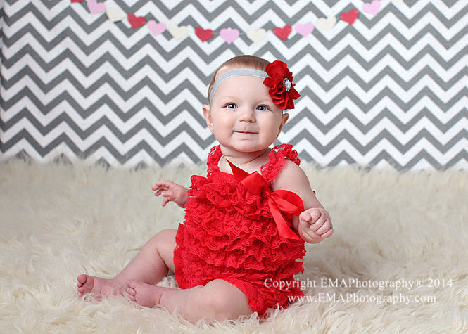 Penelope- Red Flower with Pearl