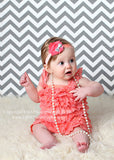 Sabrina- Coral Flower with Silver Bow