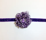 Cammie- Purple Leopard Headband or Clip