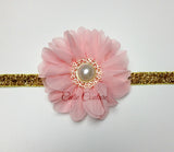 Luciana- Pink and Gold Headband