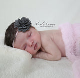 Brynn- Charcoal burlap Headband