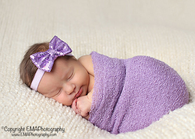 Liza- Purple Sequin Bow
