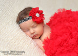 Blakely- Red flower on leopard elastic