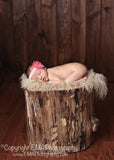 Sabrina- Coral Flower with Silver Bow