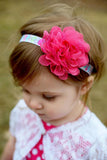Lacey- Hot Pink Flower on Easter Egg Elastic