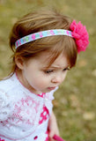 Lacey- Hot Pink Flower on Easter Egg Elastic