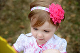 Lacey- Hot Pink Flower on Easter Egg Elastic