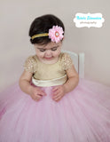 Luciana- Pink and Gold Headband