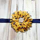 Luciana- Mustard Yellow and Navy Dot Headband