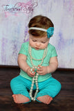 Stella- Aqua Shabby Headband