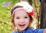 Trisha- Coral and Ivory Headband