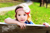 Trisha- Coral and Ivory Headband