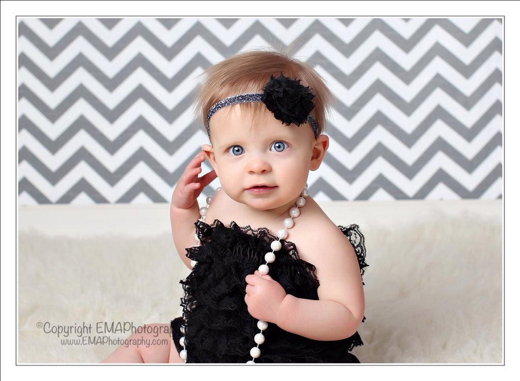 Stella- Black Shabby Headband