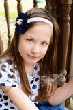 Penelope- Navy Headband with pearl and pink rose