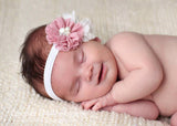 Trisha- White and Dusty Rose Headband