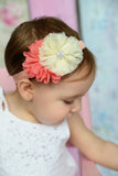 Trisha- Coral and Ivory Headband