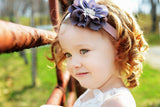 Penelope- Gray Headband with rhinestone