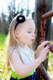Blakey- Navy Headband with Pearl