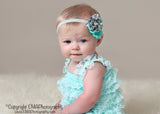 Camilla- Teal and Teal Floral Headband