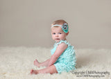 Camilla- Teal and Teal Floral Headband