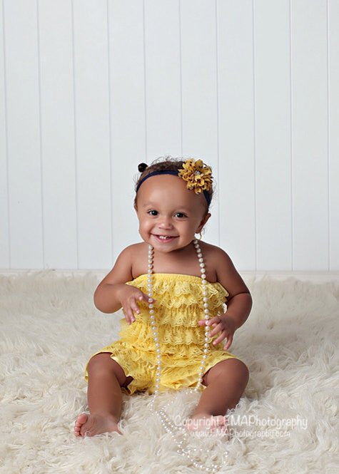 Luciana- Mustard Yellow and Navy Dot Headband