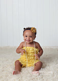 Luciana- Mustard Yellow and Navy Dot Headband