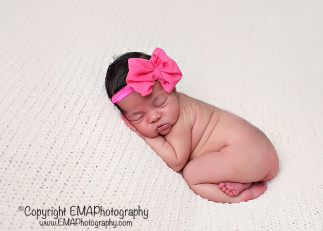 Bonnie- Hot Pink Bow Headband