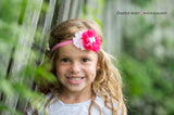 Gabriella- Pink and Hot Pink headband with pearl bow