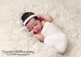 Baptism Headband- Lace and Pearl Headband