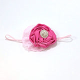 Ryleigh- Pink lace and hot pink Headband