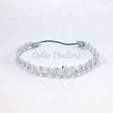Justine- Silver sequin headband
