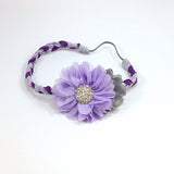 Gabriella- Purple and Gray braided headband