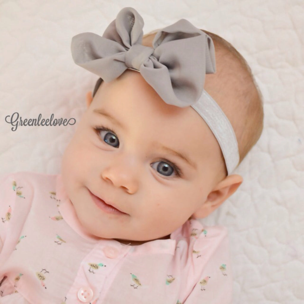Bonnie- Gray Bow Headband