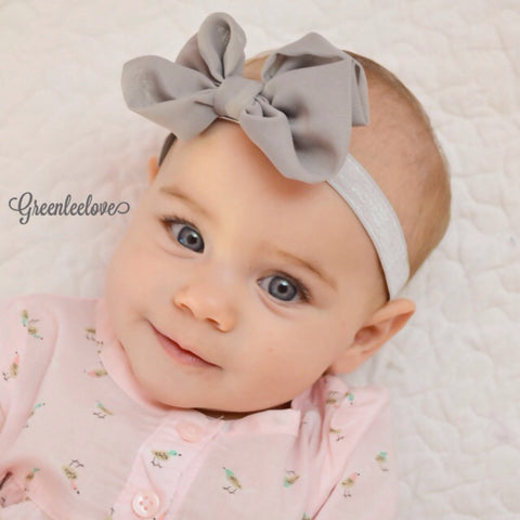 Bonnie- Gray Bow Headband