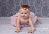 Brandi- Skinny Pink, Gray, and White Braided Headband