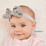 Bonnie- Gray Bow Headband
