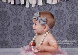 Bonnie- Gray Bow Headband
