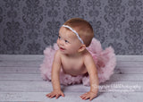 Brandi- Skinny Pink, Gray, and White Braided Headband