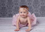 Brandi- Skinny Pink, Gray, and White Braided Headband