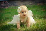 Samantha- Cream Flower on a gold braided headband